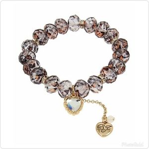 Betsy Johnson Leopard Crystal Beaded Bracelet